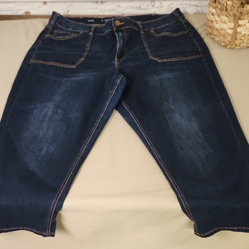 Lane Bryant Dark Blue Denim Jeans 22 High Waist/ Ankle - Picture 1 of 5